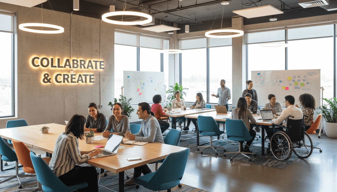 Team collaboration and community engagement in a welcoming digital workspace